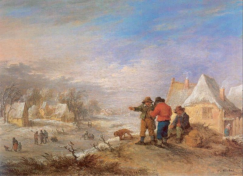 Michau, Theobald Winter Landscape oil painting picture